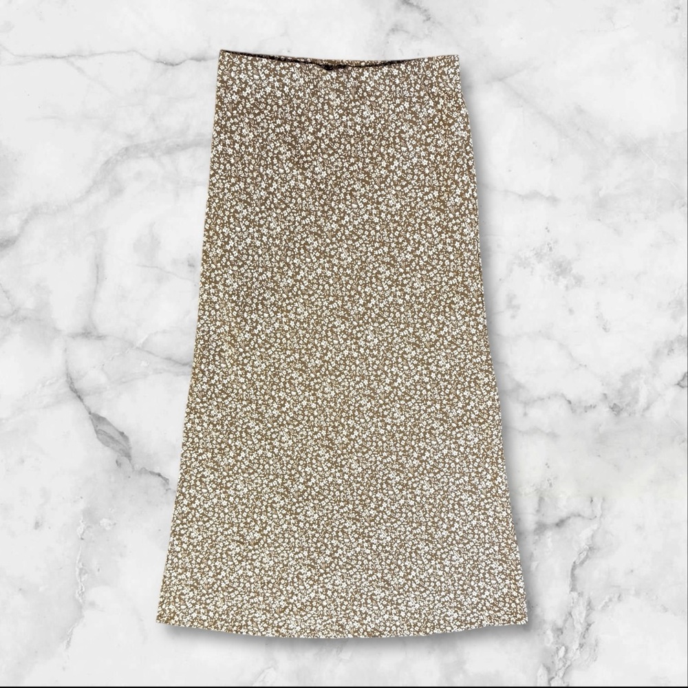 Altar’d State | Floral Midi Skirt | Brown Beige | Size XL - Picture 3 of 13